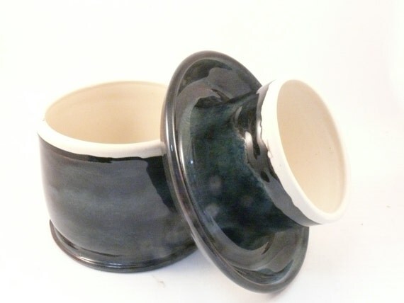 Blue French Butter Dish / French Butter Keeper / Bell Shaped Lid / Butter Crock / Kitchen Home Decor Ready to ship
