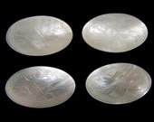 Oval Antique Chinese Hand Carved Mother Of Pearl Gaming Counter Chip Lot of 4