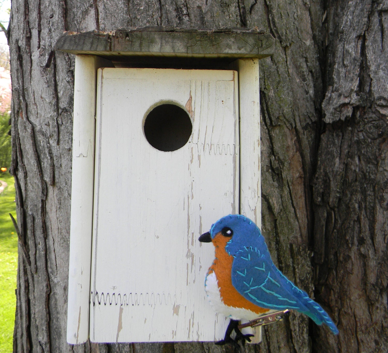 Bluebird Embroidered Felt Ornament Home Decor