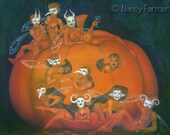 October Masquerade - goth fairy picture - large A5 / 8x6inch greetings card, blank inside