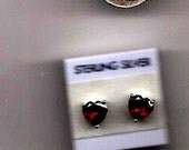 Heart Shaped Garnet Earrings