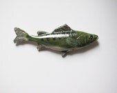 Perch Number One Ceramic fish decorative art wall hanging