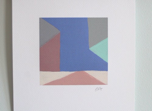 Aztec Love // Abstract Angles // Geometric Print // 8.5 x 11 // Blue / Cream / Mint / Cobalt / Grey