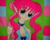 Applique Quilt Original Anime Artwork Anime Pixie - Size TWIN - Plus 35% Off Coupon