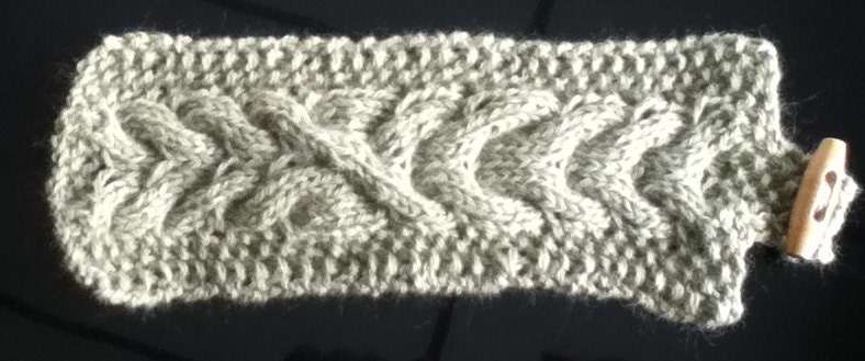 Cabled Mug Cozy in Sage Green Wool