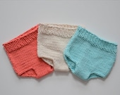 SALE 1 Newborn Baby DiapeR CoveR Photo ProP Organic Cotton Boy Girl Unigender Aqua Coral Natural Moss PiCk CoLor Knit to Order SHoWEr GiFt