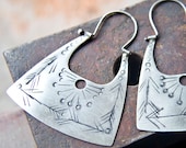 Tribal Inspired Sterling Silver Jewelry - Navajo Earrings - Metalsmith Jewelry - Large Size