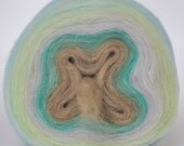 SUBTLE SUN- Self Striping Spontaneous Spinning Roving Bullseye Bump - (5.1 oz. center-pull bump)