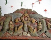 Antique carved religious wood panel