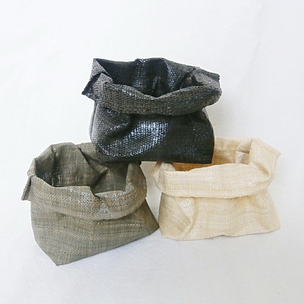 THREE for the PRICE of TWO Small fabric bowls - black, white, gray, set of three