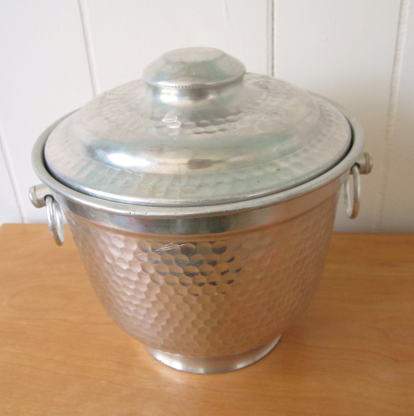 vintage hammered ice bucket Italy