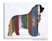 SALE Free Shipping: Silhouette Pet Portrait, Dog Walk (Mini), Reclaimed Wood Assemblage, Pet Lover