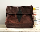 Domo Leather Clutch in Chocolate Brown