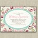 Baby Shower Girl Invitation Owl Butterfly Pink Green Birthday  - Printable DIGITAL - by girls at play girlsatplay