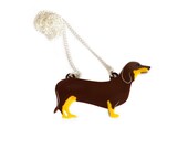 Dachshund sausage dog plastic laser cut necklace animal perspex