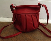 Vintage 80s red leather mini cross body purse