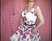 Rockabilly, Pinup, 50's Cottage Rose Polka Dot Dress