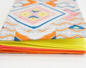 Handmade colorful paged tribal fabric covered mini notebook