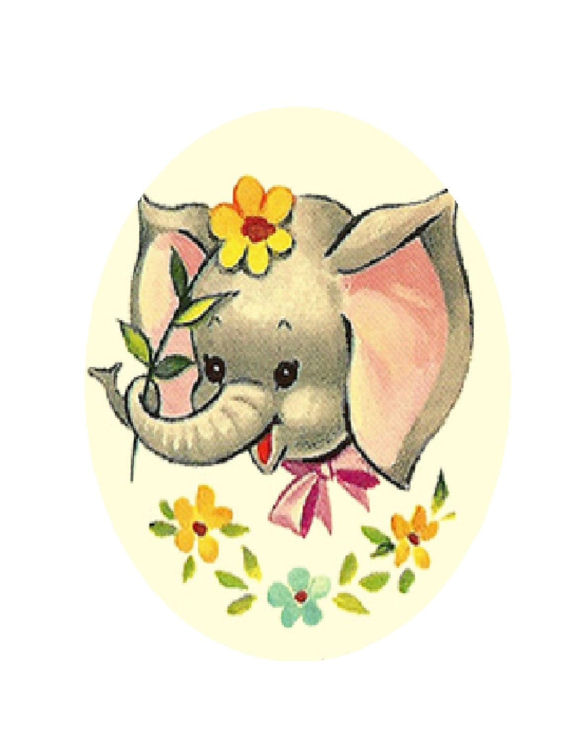 Vintage Baby Elephant Cross Stitch Pattern PDF