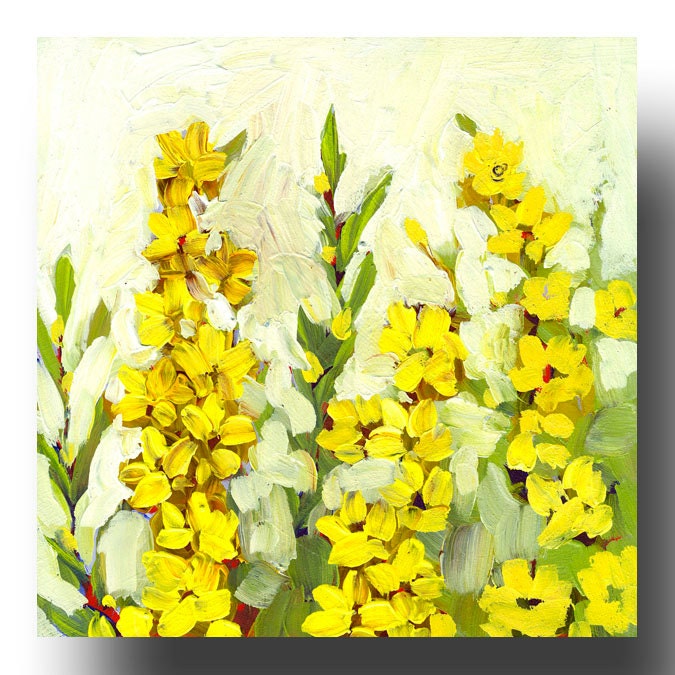 Plein Air Garden Series, No 2 - ORIGINAL Painting on 8 x 8 Wood Panel by JENLO