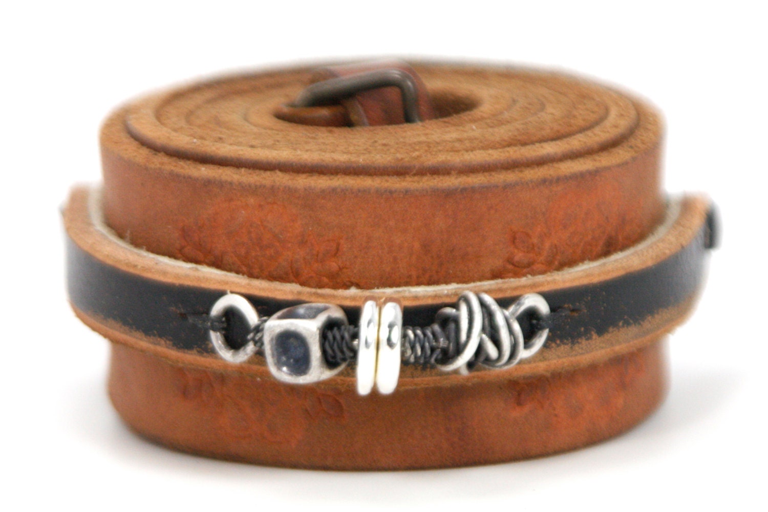 Leather with Sterling Silver Knot & Square