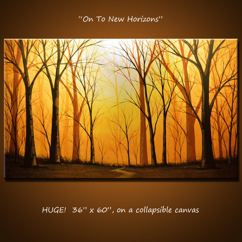 Amy Giacomelli Painting Modern Landscape "On To New Horizons", 36" x 60" ... extra large canvas, free US shipping