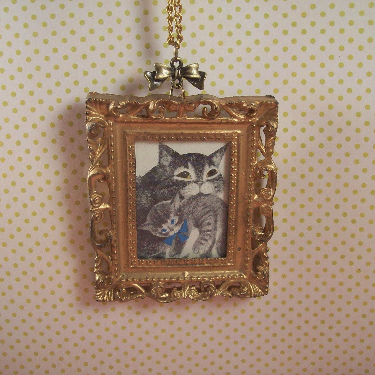Mama and her Kitten Necklace