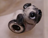 Pug Fawn Polymer Clay Dog European Bead to fit Large Hole Bracelets