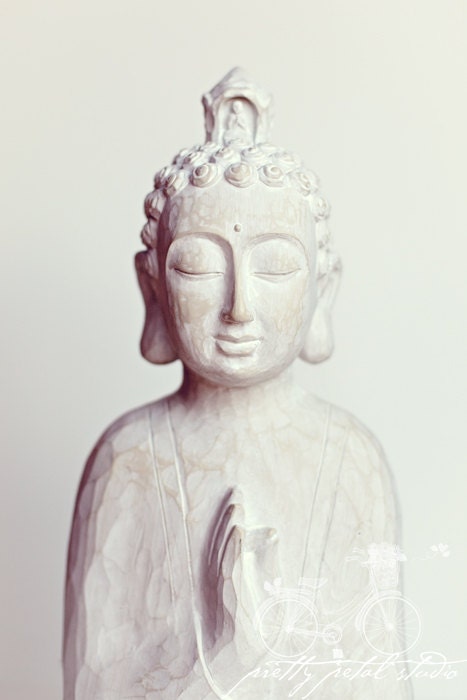 Fine Art Photograph, India Buddha Statue, Meditation, Prayer, White Tones, Spiritual, Religion, Peaceful, Wall Art, Home Decor, 8x12 Print