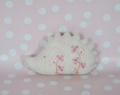 Tiny Happy Hedgehog with Light Lilac Flowers