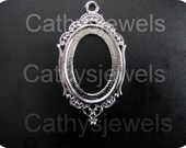 Regency Gunmetal Gray Cameo Settings 10 Pieces