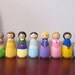 Princess Peg People - Set of 8 Wooden Hand Painted - 2"