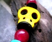 Yellow Skull Beaded Friendship Bracelet