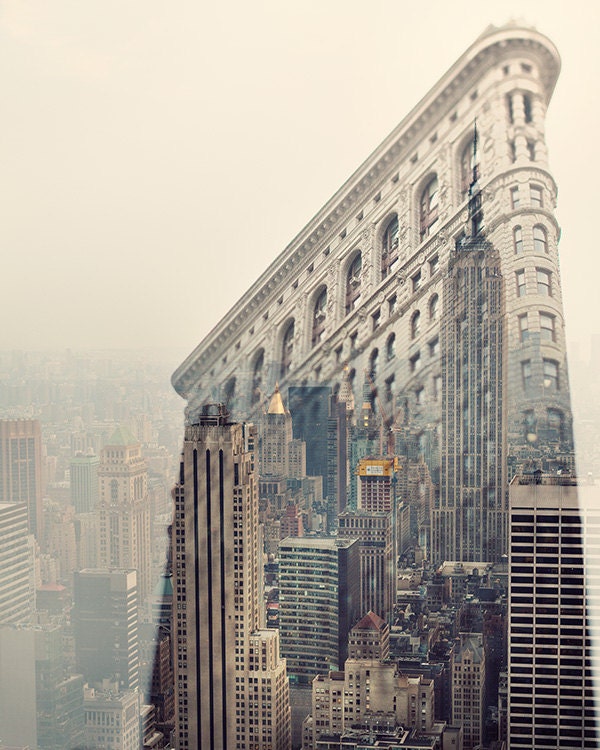 New York Skyline, NYC Photography, Flatiron, Empire State, Manhattan, Pastel, Pink, Beige - Midtown Daydreams
