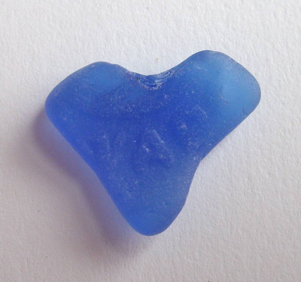 VICK'S VAPOR Rub Cobalt Blue Sea Glass Heart by Lake Erie Beach Glass LEbg