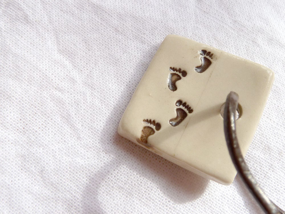 Ceramic Pendant with Footprints