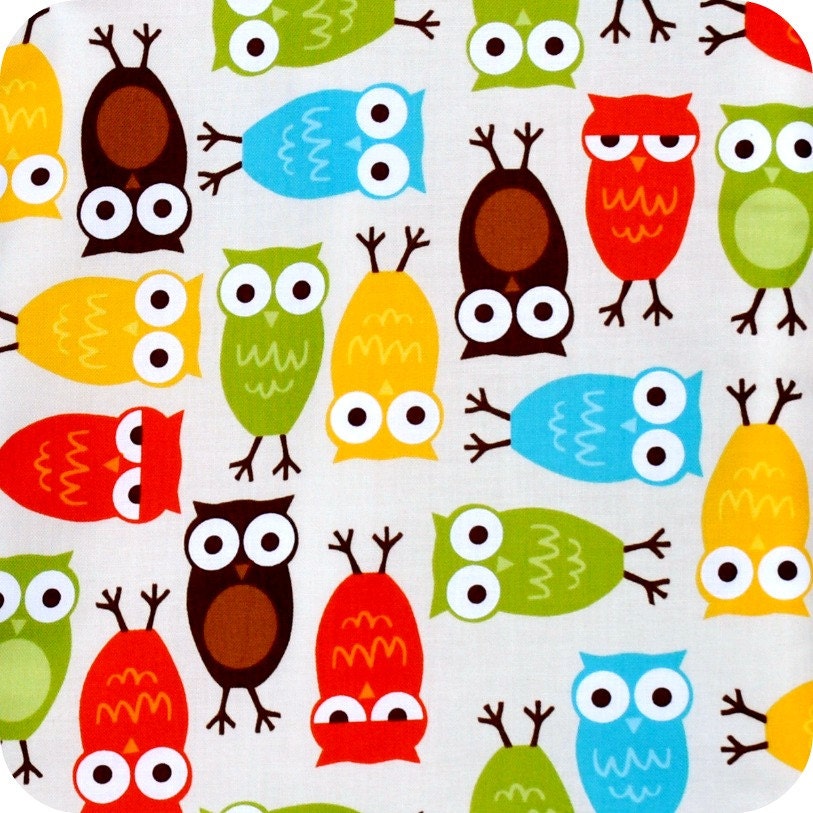 XX-Large Wet bag / Hanging Pail / 18 x 30 and top snap straps / Kaufman Brown Owls Owltude  /  SEALED SEAMS and Snap Strap