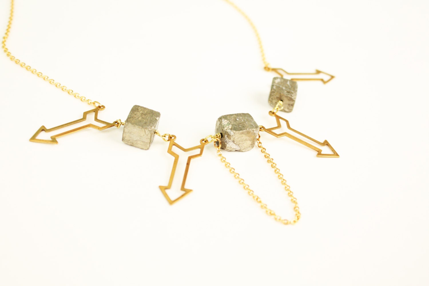 Arrows Necklace Pyrite