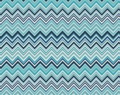 Indigo Blue Chevron Fabric - Modern Quilting Sewing - Valorie Wells Nouvella Collection - cotton Fabric by the yard