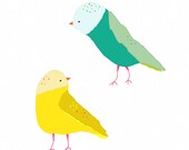 I SUPER LIKE YOU - illustration print, digital art, birds poster