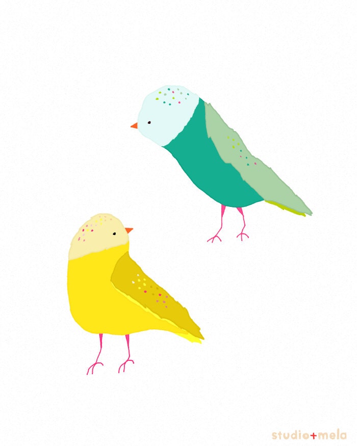 I SUPER LIKE YOU - illustration print, digital art, birds poster