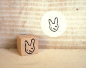 bunny  - mini rubberstamp - 15x15mm
