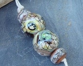 Loribeads - Confetti Balls Earthy - SRA handmade glass lampwork beads