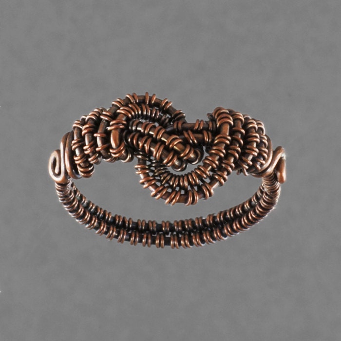 Copper Woven Freeform Ring 1 - Size 6