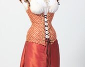 Waist 23 to 25 Light Red Floral Ruffle Vixen Corset