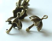 20mm Alloy Umbrella in Antique Bronze - Nickel Free - 6 Pieces