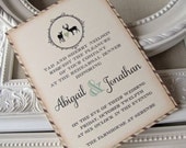 Wedding Rehearsal Invitation-Vintage Rustic Woodland Doe and Buck-Deer