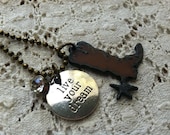 Live Your Rusty Dream Necklace - Hand-cut Metal Cowboy Boot - Made in the USA