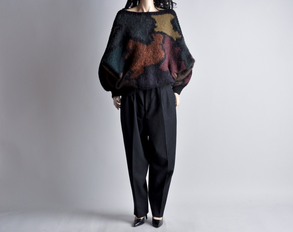 80s graphic oversized sweater / s / m