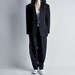 black THIERRY MUGLER oversized menswear-inspired blazer jacket / m / l